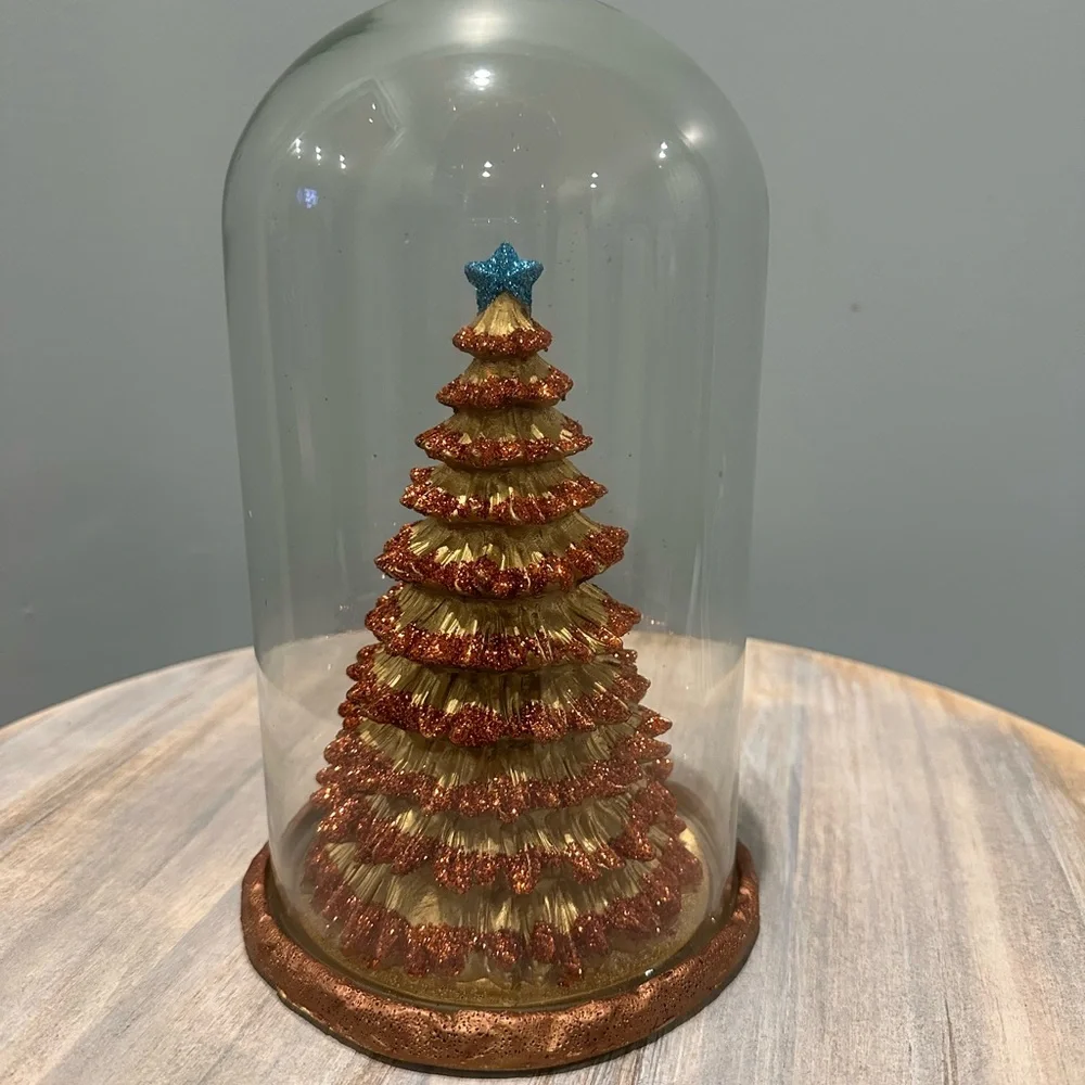 Holiday Lane Patina Copper Glass Dome Christmas Tree